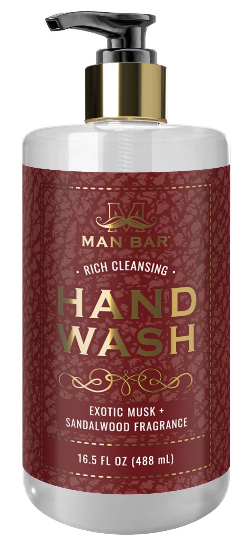 Man Bar Exotic Musk & Sandalwood hand wash, 16.5 oz pump bottle