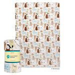 Cats Meow illustrated cat print fleece throw blanket