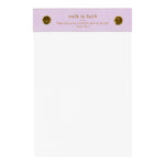 Walk In Faith desktop notepad with Psalm 28:7 and gold foil edges