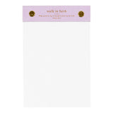 Walk In Faith desktop notepad with Psalm 28:7 and gold foil edges