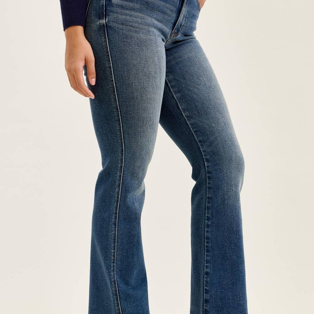 Judy Blue Daisy mid-rise bootcut jeans in Dusk Rider indigo wash