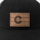Colorado Flag Hat | Leather Patch Trucker Hat