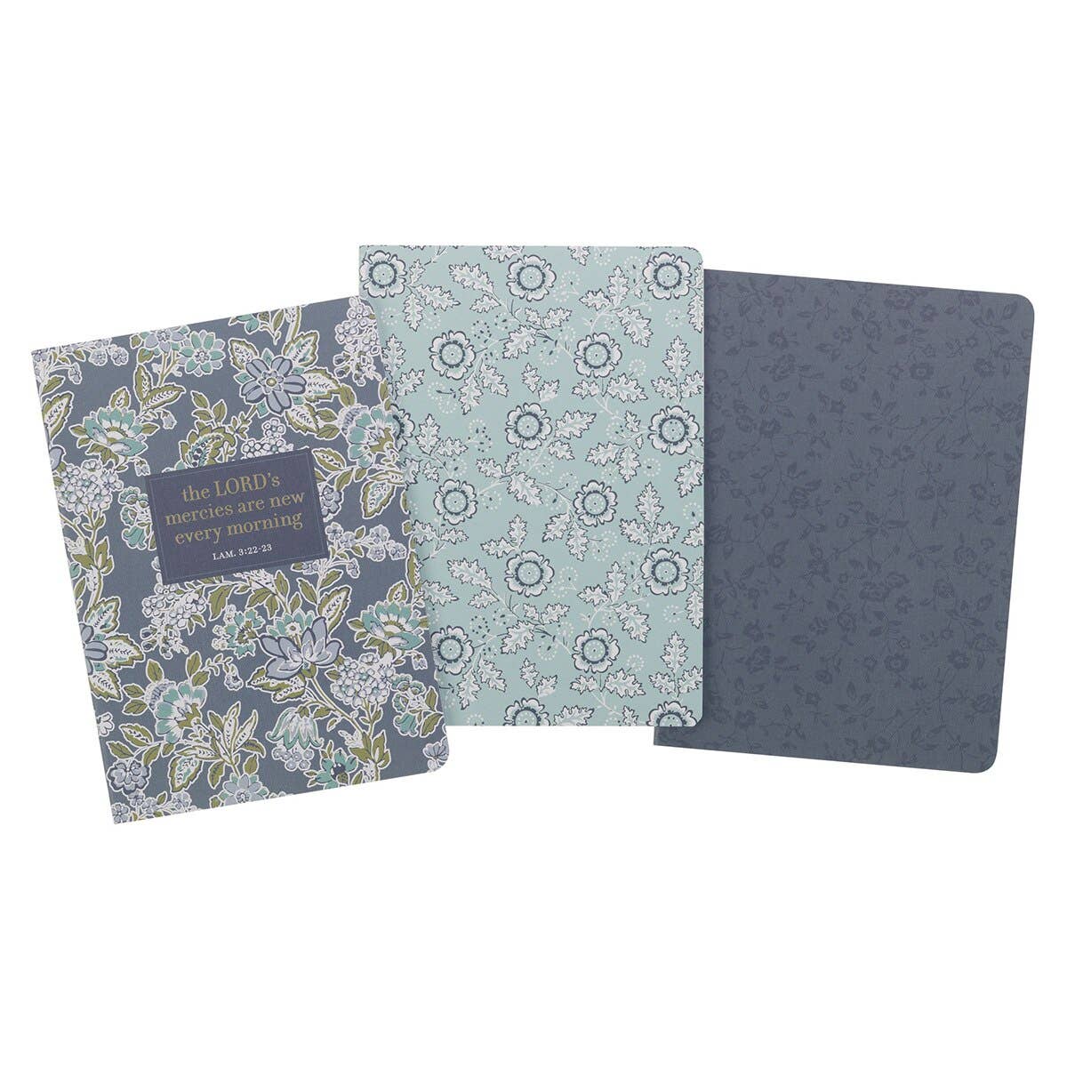 Morning Mercies notebook set, three covers shown side by side