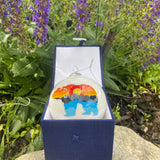 Colorado Bear Multicolor Hand Painted Glass Ornament