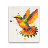 Swedish Dishcloth Colorful Hummingbird Orange