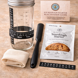 Sourdough Starter Jar Kit — Glass Jar, Spatula, Feeding Tracker & Dual Lids