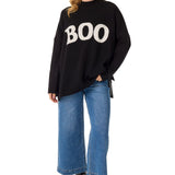 Black Boo Jacquard Sweater