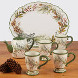 Winters Forest Christmas Ceramic Teapot, 36 oz.