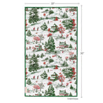 Cross-Country winter toile and plaid reversible microfiber kitchen towel, view 3