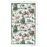 Cross-Country winter toile and plaid reversible microfiber kitchen towel, view 3