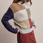 Colorblock Mixed Stripe Sweater in Blue Multi – 3