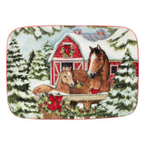 Homestead Christmas Horse Rectangular Platter, 14" x 10"
