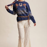 Western Horse & Horseshoe Sweater in Navy – 12