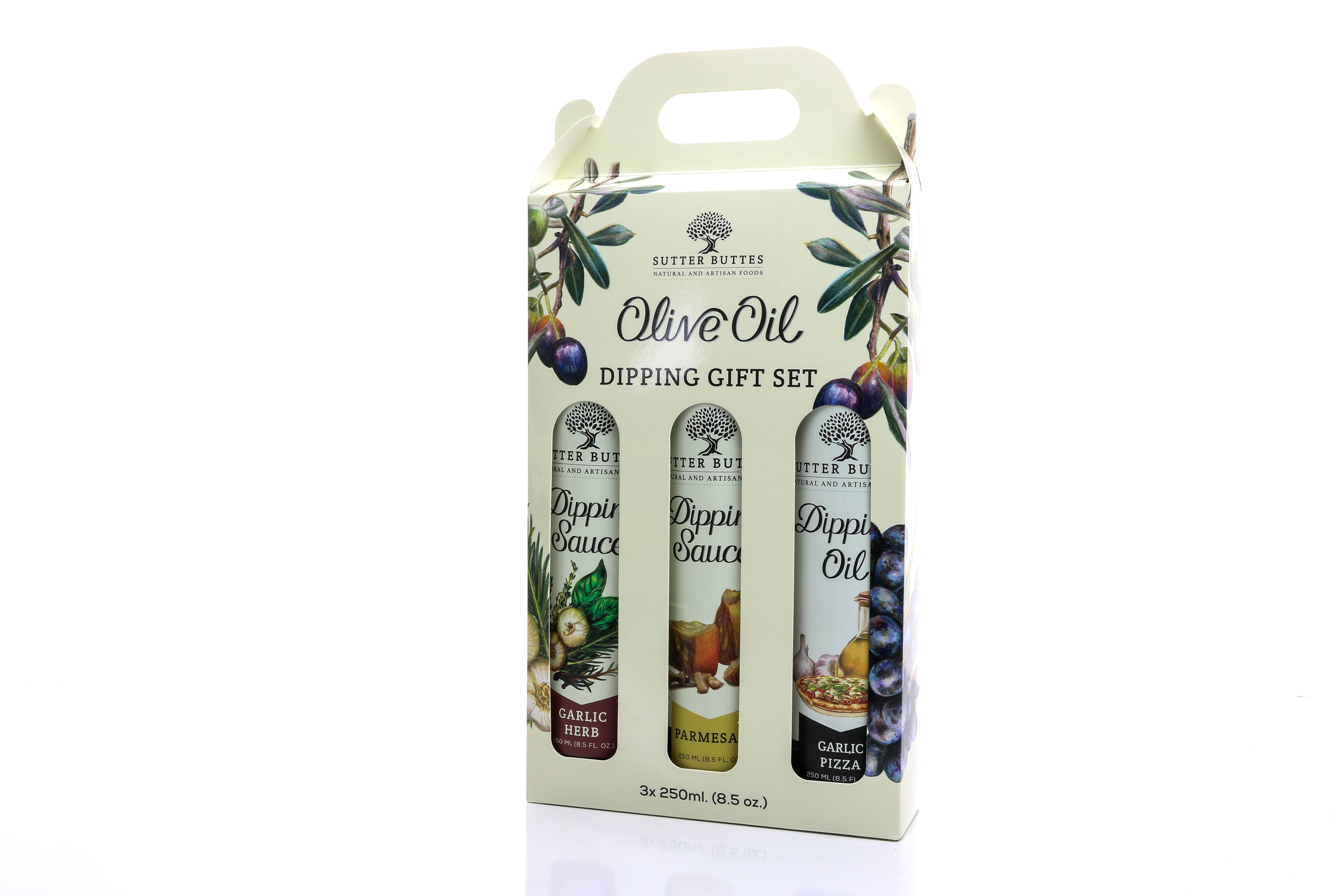 Bread dipping oil gift set with Garlic Herb, Parmesan and Garlic Pizza oils