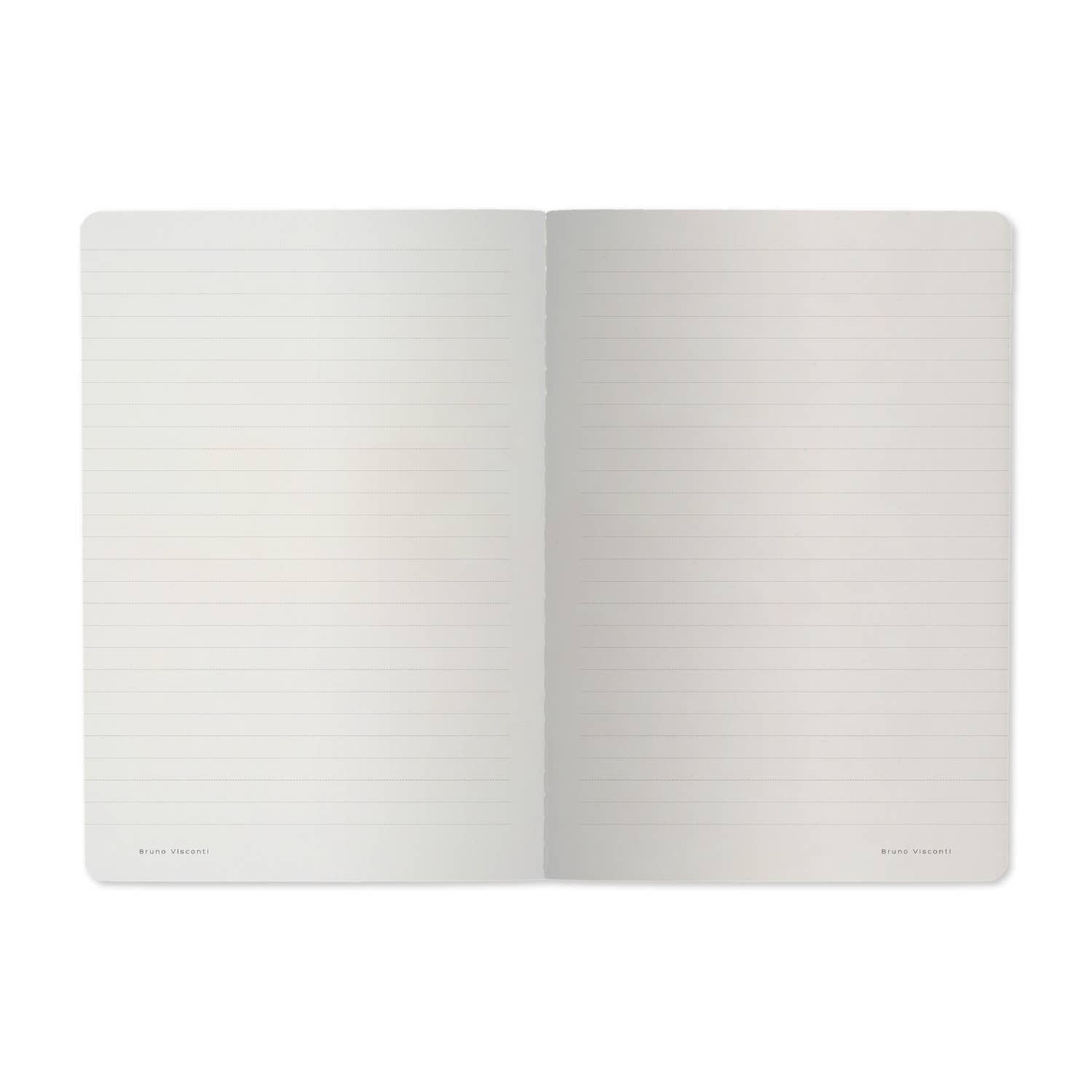 A5 ruled notebook with a painted peach and foliage cover design, interior ruled pages