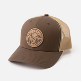 Vintage Sunrise Hat | Leather Patch Trucker Hat