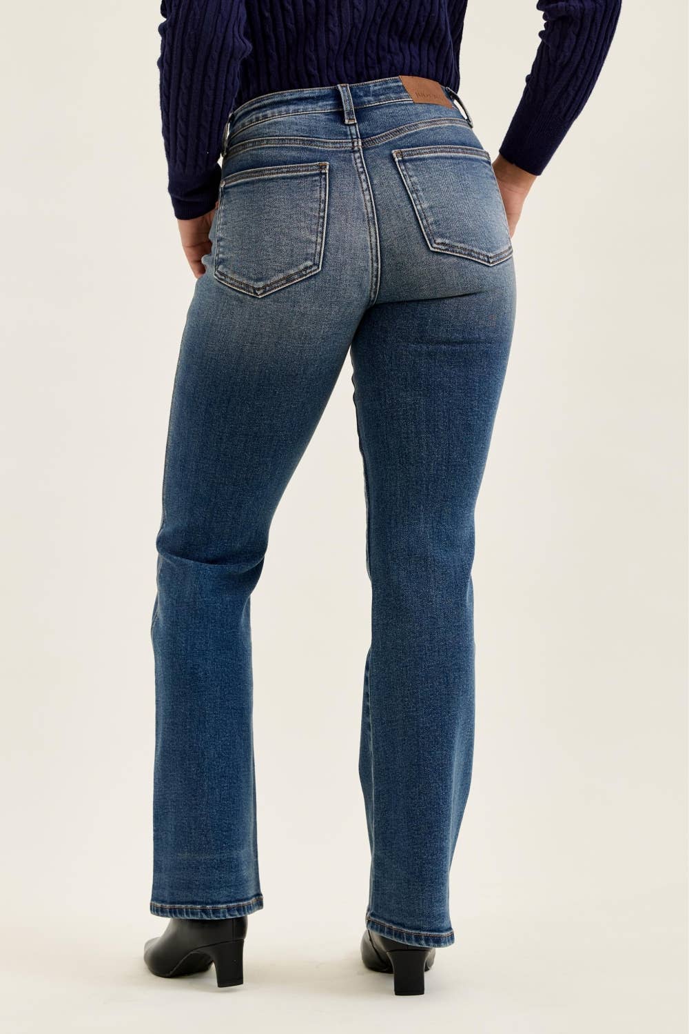 Judy Blue Daisy mid-rise bootcut jeans in Dusk Rider indigo wash
