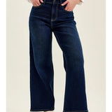 Judy Blue Petite LUX Retro High Waist Wide Leg Jeans in Twilight Blue