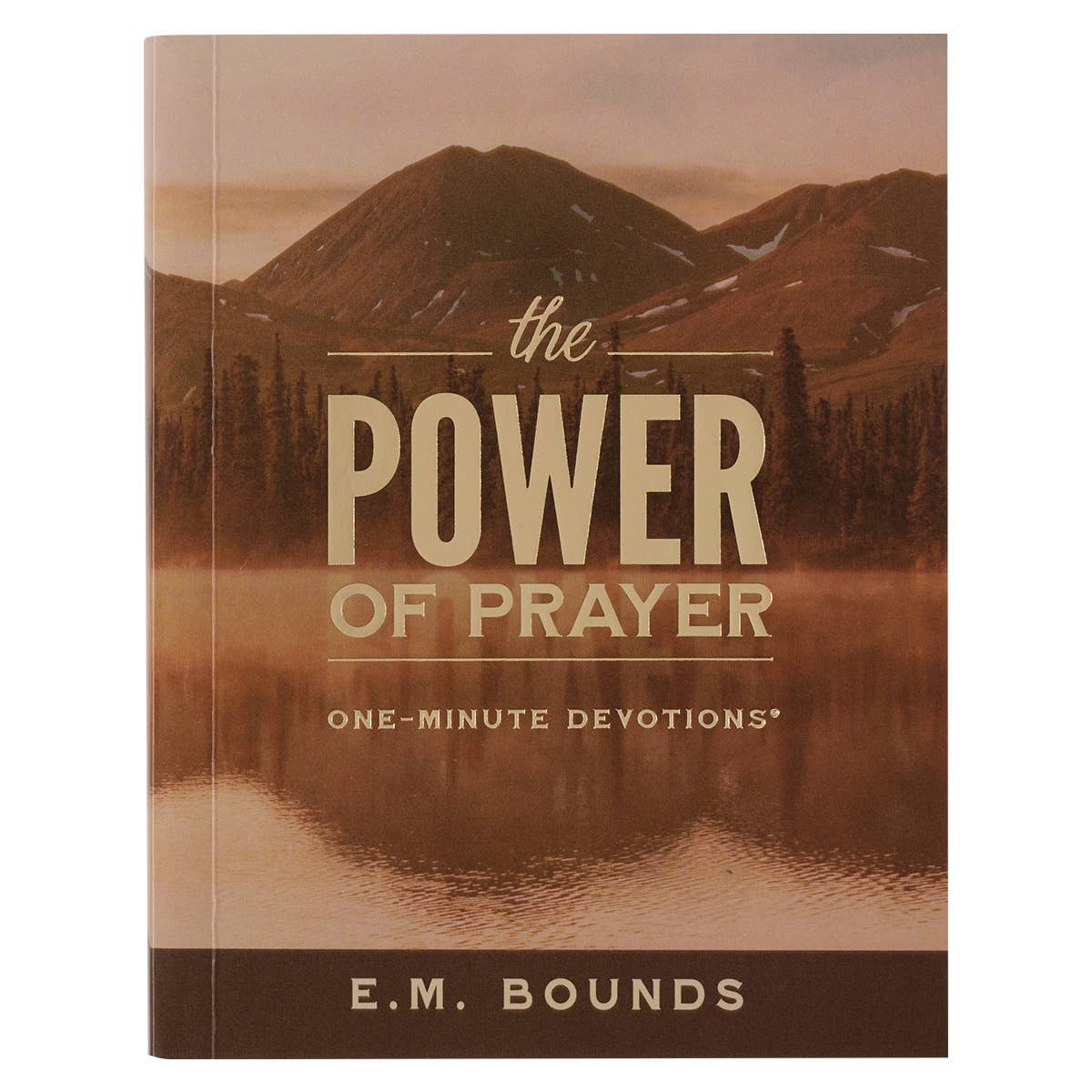 The Power of Prayer One-Minute Devotions softcover with reflective lake cover design