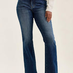 Judy Blue Daisy mid-rise bootcut jeans in Sunset Ride dark wash shown on model