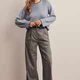 Contrast Trim Bouclé Sweater in Slate Blue – 10
