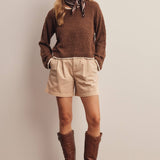 Contrast Trim Bouclé Sweater in Mocha – 12