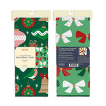 Ornaments and bows reversible Christmas microfiber kitchen towel, view 2
