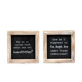 Hummdititties/Love Reversible Wood Sign