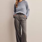 Contrast Trim Bouclé Sweater in Slate Blue – 8