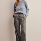 Contrast Trim Bouclé Sweater in Slate Blue – 8