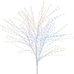 White branching spray covered in small iridescent beads with pink, blue, and gold shimmer