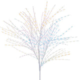 White branching spray covered in small iridescent beads with pink, blue, and gold shimmer