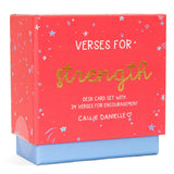 Verses for Strength Bible verse card set with display stand - front