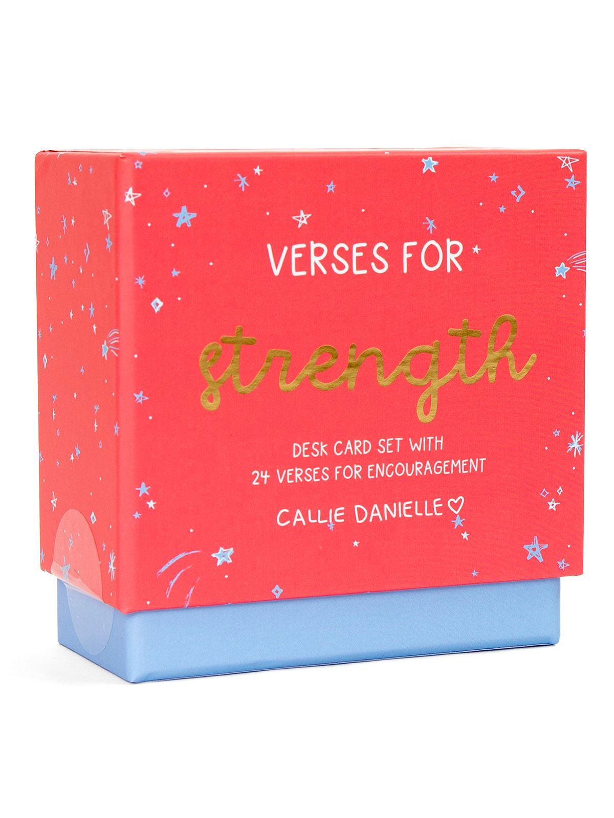 Verses for Strength Bible verse card set with display stand - front