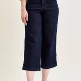 HW Side Seam Braid Detail Crop Wide