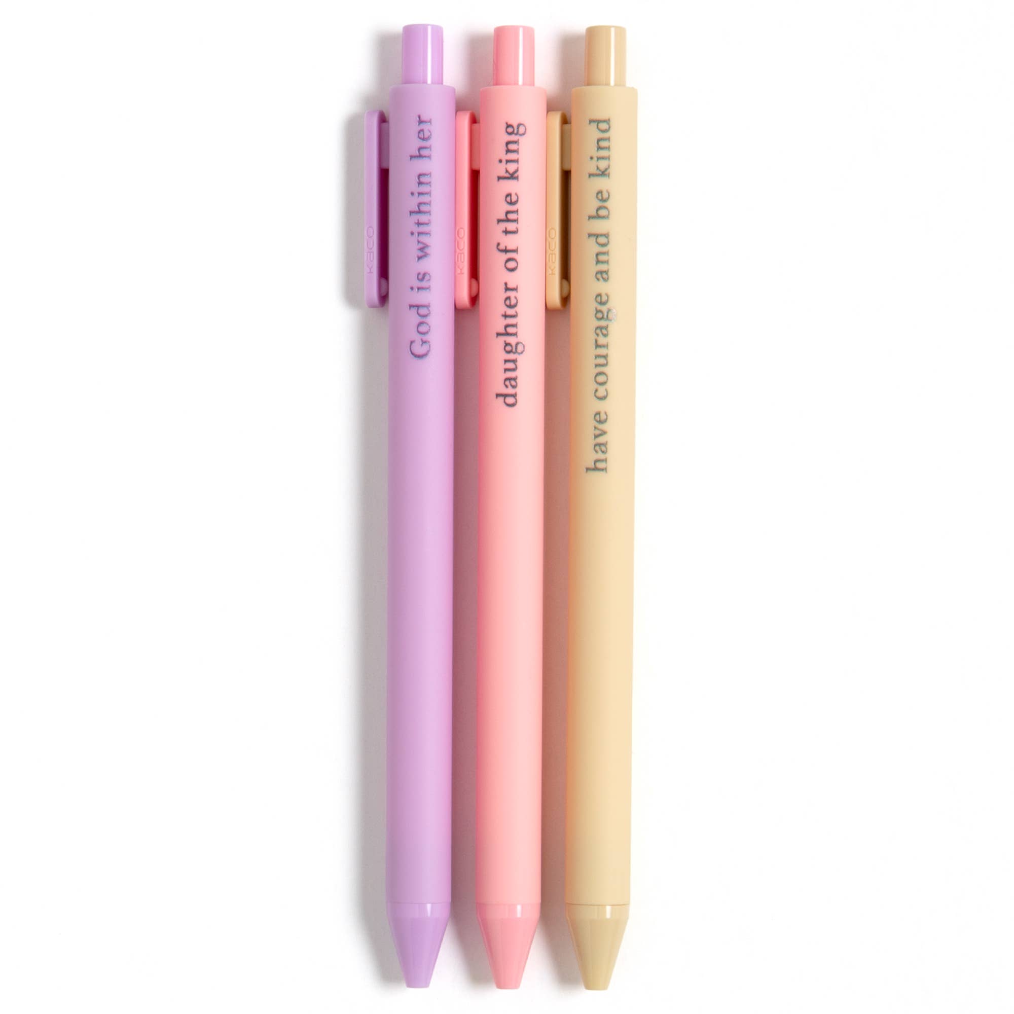 Daughter gel pens printed with God Is Within Her and Daughter Of The King