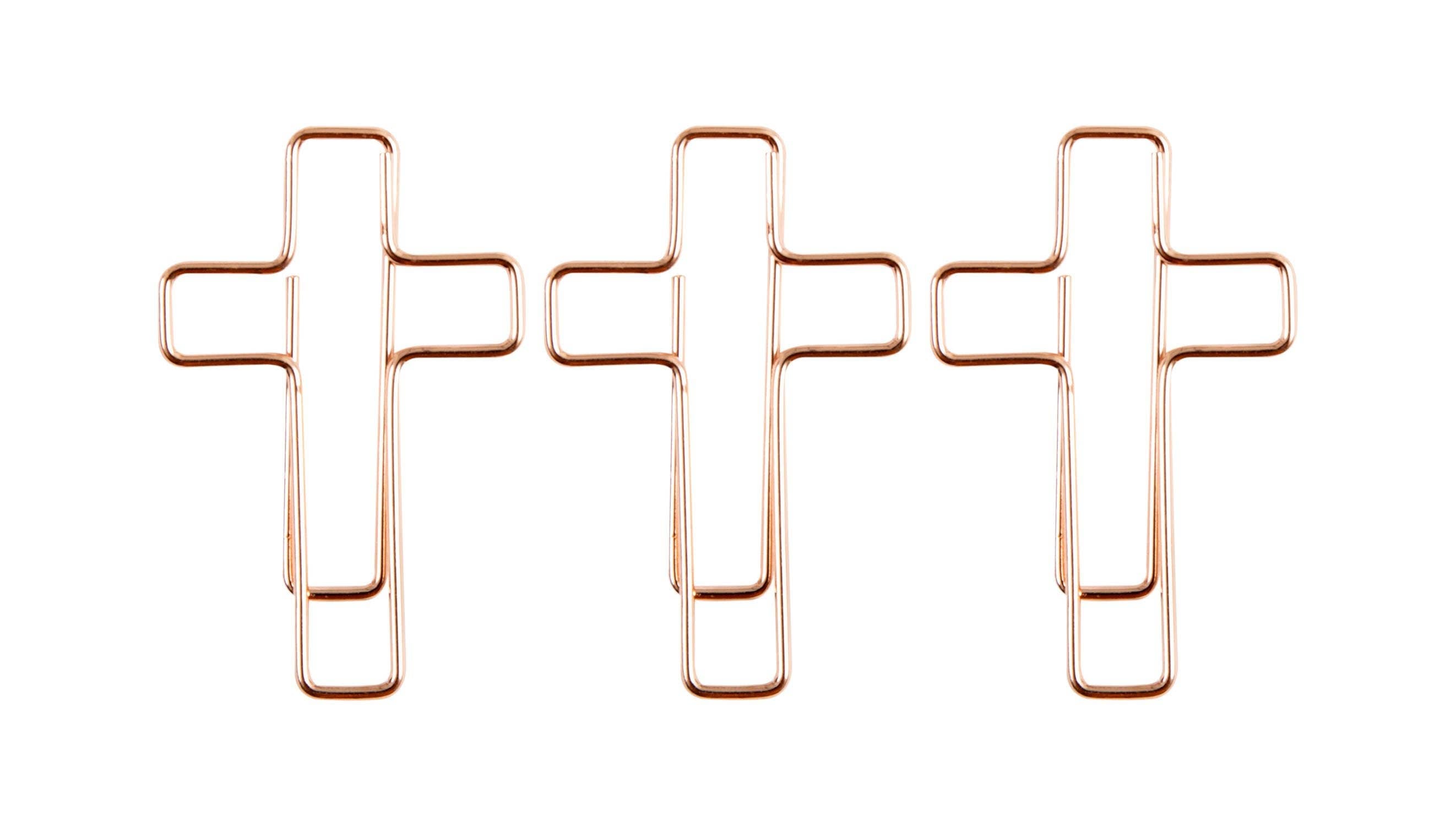 Cross paper clips for marking Bible pages and journals