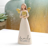 Angel figurine holding a gold heart