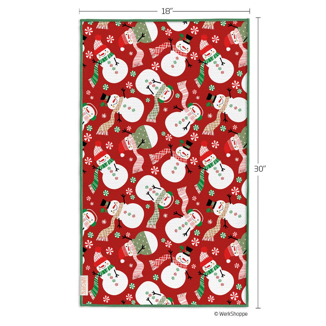 Peppermint Party reversible Christmas microfiber kitchen towel, view 3