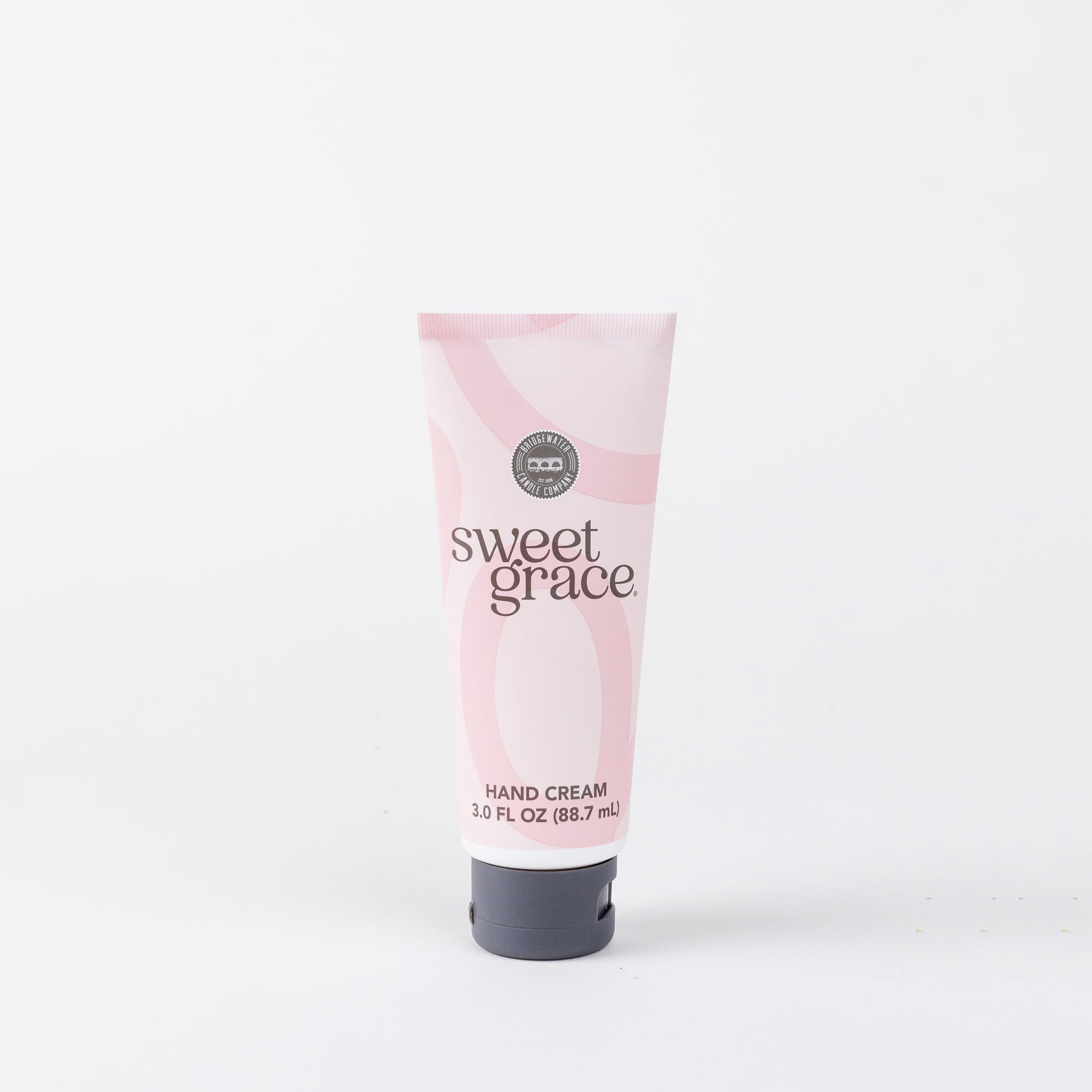 Bridgewater Sweet Grace Hand Cream, 3 fl oz pink tube with swirl design, on a white background