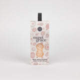 Bridgewater Sweet Grace Body Wash Sponge, 3.5 oz, pink and brown bubble design with black hanging ribbon