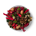 The Smell of Christmas decorative fragrance in a bowl with pinecones and cinnamon sticks