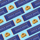 Cookie Dough Milk Chocolate Bar styled with cookie dough chunks