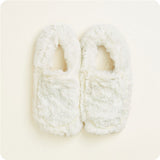 Warmies Marshmallow Slippers in Cream - microwavable lavender-scented plush slippers