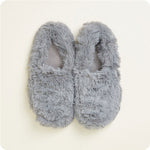 Warmies Marshmallow Slippers in Dark Grey - microwavable lavender-scented plush slippers