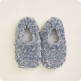 Warmies Curly Slippers in Grey - microwavable lavender-scented plush slippers