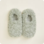 Warmies Curly Slippers in Sage - microwavable lavender-scented plush slippers