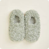 Warmies Curly Slippers in Sage - microwavable lavender-scented plush slippers