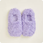 Warmies Curly Slippers in Purple - microwavable lavender-scented plush slippers