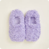 Warmies Curly Slippers in Purple - microwavable lavender-scented plush slippers
